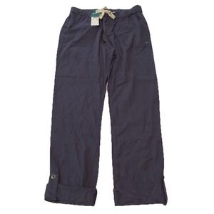 Roxy On The Seashore Linen Cargo Pants Blue Women's Small Quiet Luxury Lagenlook